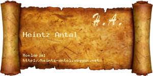 Heintz Antal névjegykártya